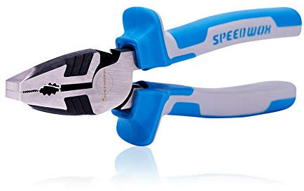 SPEEDWOX Lineman Pliers 7 Inches Heavy Duty Combination Pliers Multi Use Compound Action High Leverage Wire Cutters Side Cutting Screw Extraction Serrated Jaw Professional Tool Reduce Effort by 35%
