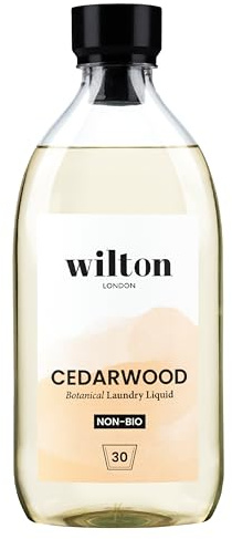 Wilton London Eco Friendly Cedarwood Laundry Liquid 30 Washes - Non-Bio - Plant-based Biodegradable Laundry Detergent - Packed with Essential Oils - Made in UK - 1 Litre