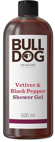 Bulldog Skincare Gel douche Homme Vétiver & Poivre Noir Naturel Gel Douche Rafraîchissant Homme 500 ml