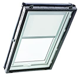 Roto Roller Blind for Roof Windows Roller Blind Exclusive Daylight Canvas Guide Rail Silver for Designo Series R6/R8, i8 and Classic 64/84 Size 054/078 | 05/07 White