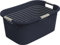 Rotho Country Wäschekorb 40l, Kunststoff (PP) BPA-frei, blau, 40l (58.0 x 38.9 x 25.1 cm)