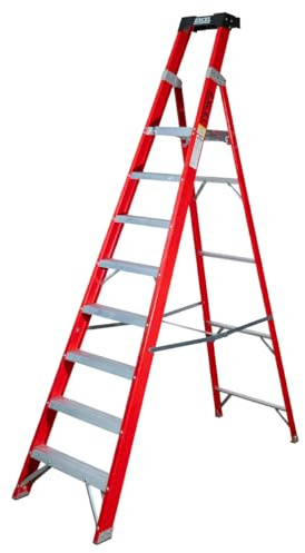 Excel Electricians Fibreglass Platform Step Ladder 8 Tread 2.51m EN131