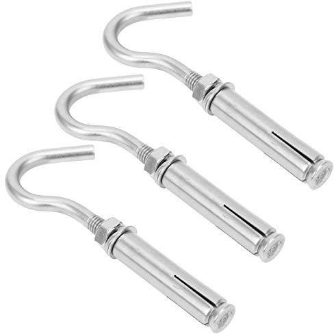 Tbest Anclajes de Gancho, 10 Piezas Gancho de Tornillo de Expansión Hardware de Sujeción de Ladrillo de Hormigón de Pared de Acero Inoxidable 304 M6