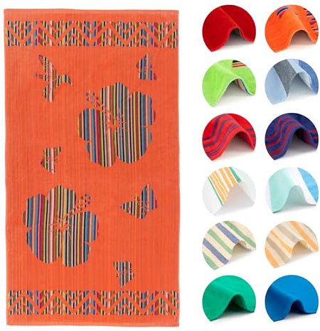 BOSKIMO Toalla de Playa Split 3 Grande 90x170 cm – 100% Algodón Rizo Suave, Absorbente y de Secado Rápido – Fabricada en Portugal – Estilo Premium – Ideal para Playa y Piscina