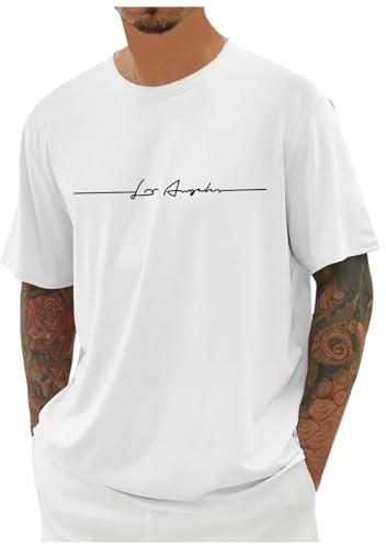 EODJXIO T-Shirt Azzurro Ragazzo Maglietta Calcio Uomo Cotone Manica Corta con Stampa Canotte Mezza Camicie da Estive Lino