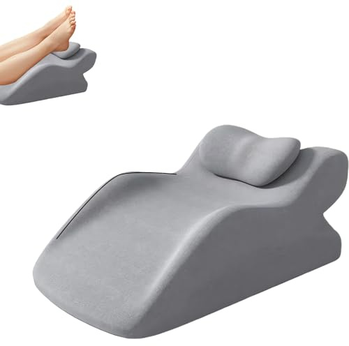 GOEDCH Cuscino per gambe rialzate: cuscino venoso con giacca traspirante e lavabile, cuscino ergonomico per gambe per riporre divano, letto, relax, tempo fuori e casa, grigio chiaro