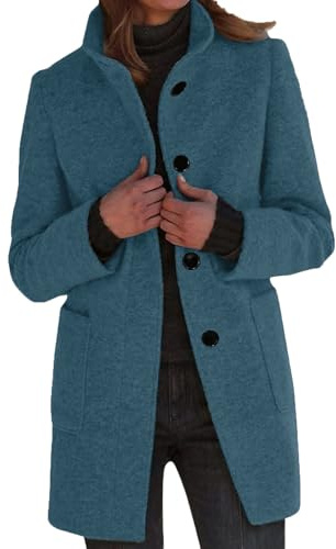 Manteau Femme Hiver D' Saison Mouton Randonnée Surdimensionné Winter Sherpa Froid Veste d'hiver Velours Femme Interieur Manteau en Laine Bouillie Bleu M