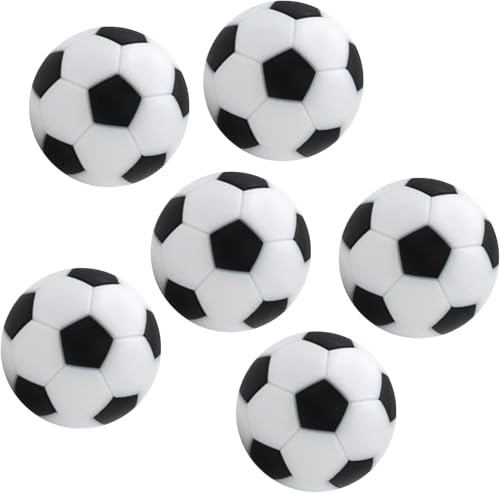 kofihety Mini Soccer Ball Set, 32mm Black and White Foosball Table Replacement Balls, 6 Pack