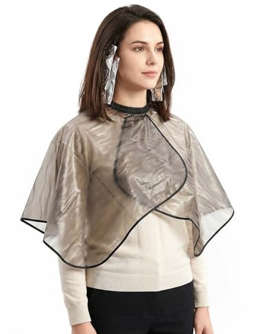 Mantella Parrucchiere Corta Impermeabile con Velcro Mantella Trucco Mantella Capelli Mantella Shampoo Mantella Taglio Capelli Mantella Parrucchiere Professionale per Salone e Casa Uomo Donna