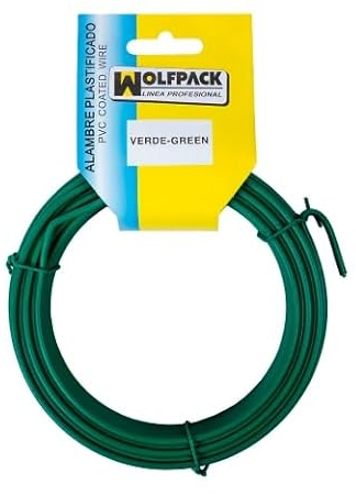 WOLFPACK LINEA PROFESIONAL - Alambre Plastificado (Rollo 10 Metros) Verde Nº 16 / 2.7 mm.