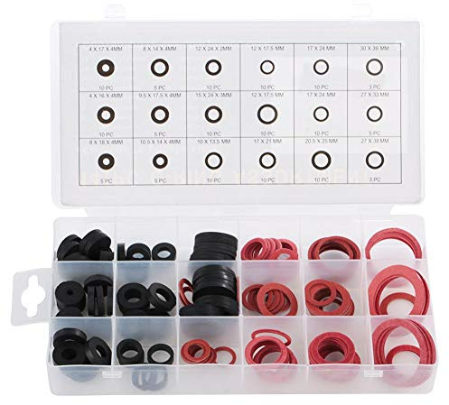 141 Pieces Flat Washers, Seal Ring Seal, O-Ring Hydraulic Seal Kit Assortment Rubber Washer Different Size for Tap