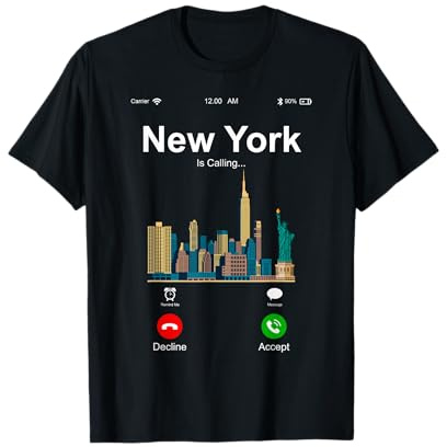 New York City Is Calling Novelty Graphic Tees & Cool Designs Maglietta