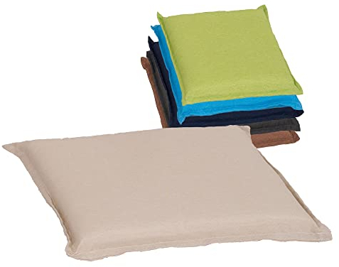 Beo Sitzkissen Gartenstuhl 50x50 Turin wasserabweisend | Made in EU | Reißfestes Outdoor Stuhlkissen waschbar | Sitzkissen Stuhl ohne Ausbleichen | Atmungsaktives Sitzpolster Gartenstuhl in Beige
