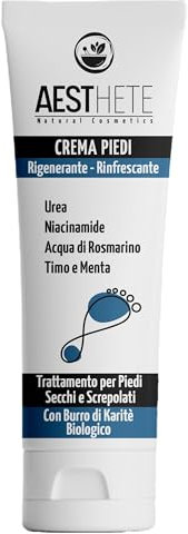 Creme Pieds Tres Secs et Abimes Avec Uréè Exfoliant Rafraîchissant Hydratant 100ml Traitement Pour Talons Contre Les Callosités et Les Durillons Avec Beurre de Karité + Allantoïne + Romarin