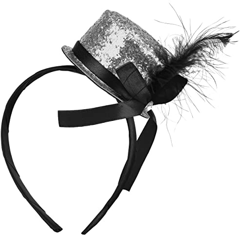 Balinco PARTYHUT, 20-tals hårspännen topphatt kostym damer & herrar, glitter topp, nyårsafton, karneval, maskerad, festkläder tillbehör, guld, röd, svart, silver