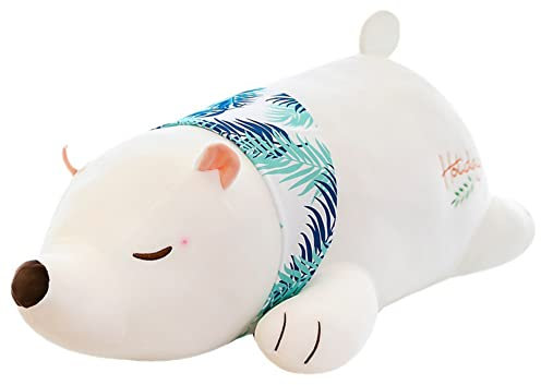 ISAKEN Plüschtier Eisbär, Baby Kuscheltiere Große Bär Kuscheltier Schmusetier zum Spielen & Kuscheln, Eisbär Stofftier Geschenkideen Zum Geburtstag für Kinder Erwachsener