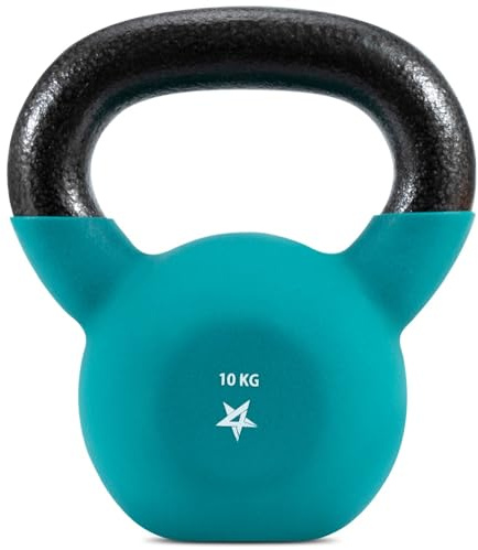 Yes4All YCBQ Neoprene Coated Kettlebell Weights, Strength Training Kettlebells - 10KG Teal