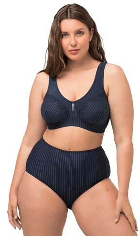 Ulla Popken Damen große Größen Übergrößen Plus Size Entlastungs-BH, Strassanhänger, ohne Bügel Nachtblau 105G 658495139-105G