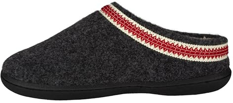 Clarks Womens Wool Felt Clog Slippers Warm Cozy Indoor Outdoor Faux Plush Soft Fur Lined Slipper for Women (Charcoal, 7 W US)