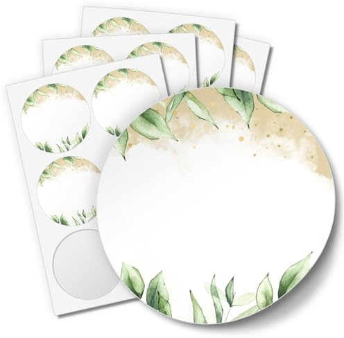 48 Geschenkaufkleber ZUM BESCHRIFTEN für Hochzeit Geburtstag Danke Taufe Etiketten Gastgeschenk rund 4cm