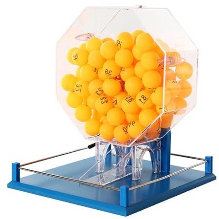 Generic Juego de bingo de lujo con 100 bolas – Jaula de bingo automática, máquina de lotería manual, ideal para grupos grandes y fiestas, justicia y equidad