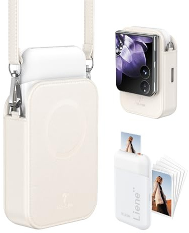 TELESIN Liene x Stampante Fotografica Kit, 2x3” Mini Stampante Fotografica Portatile con Zink Carta Fotografica Adesive, Bluetooth 5.0, Stampante Istantanea per iPhone/Android, Con Borsa e Tracolla