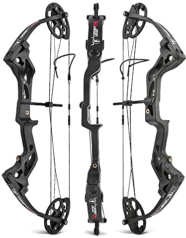 surwolf 26arco compound giovanile 10-30lbs regolabile arco da caccia junior e set di frecce 17-27lunghezza di tiro per i giovani e bambini tiro con l'arco di destinazione (nero-arco)