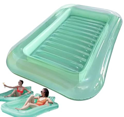 Adult Pool Lounger - Tanning Pool Lounger Float | Float Surround Raft Swimming | Ergonomic Curved Foldable Chair Bed With Adjustable Headrest Support Lake Family Travel Backyard Accessory