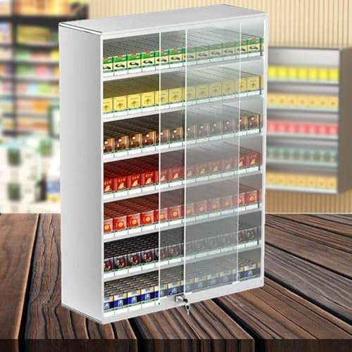 Cigarettdisplay, Automatisk Cigarettskjutare, Skjutdörr Med Lås Cigarettskåp, Cigarettautomat, Cigarettdisplayhållare,Cigaretter arrangör,74.5 * 28.8 * 105cm