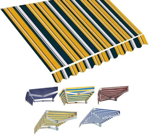 Infällbart markisöverdrag, utbyte, 5,5 x 3,0 m svart markisöverdrag för trädgård, terrass, balkong – markis, baldakinmaterial (550 x 300 cm)