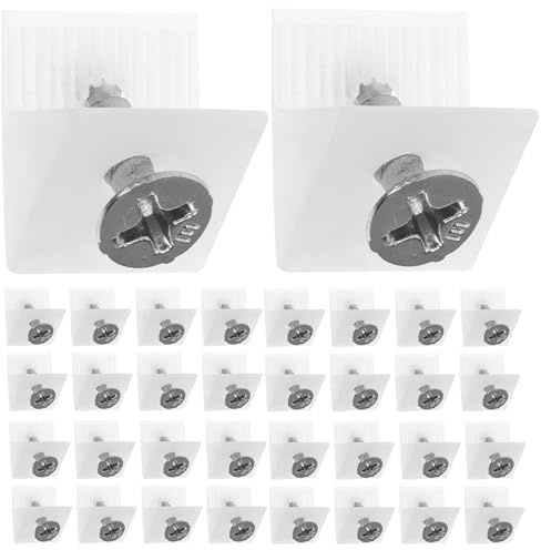 IWOWHERO 50pcs Support Wedges with Screws Cabinet Repair Kit for Sagging Drawers Easy Installation White Angle Fixing Mending Parts