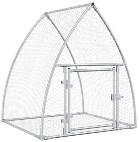 Mhdvray Conigliera in acciaio zincato, 105 x 100 x 120 cm, stabile recinto per conigli, polli e piccoli animali, con porta richiudibile
