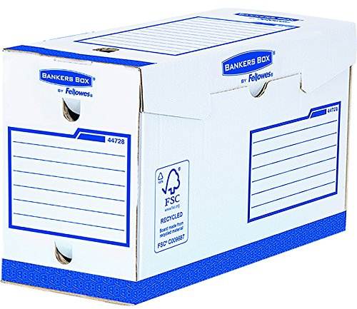 Fellowes Bankers Box - Caja de archivo definitivo extra resistente A4+, 150 mm, 20 unidades, color blanco y azul