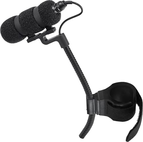 Pronomic Set MCM-100F Micrófono de Clip con Soporte (Micrófono de Condensador, Cuello de Cisne, Soporte para Flautas, alimentación Phantom, Adaptador XLR, Estuche) Negro