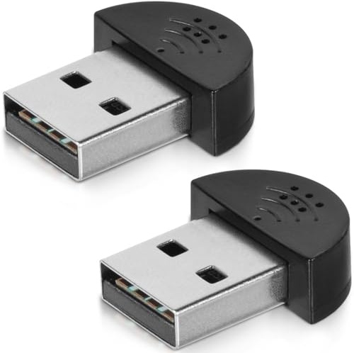 KISEER 2 Pcs USB 2.0 Mini Microphone, Laptop/Desktop PC Plug and Play for Skype, MSN, Yahoo Recording, YouTube, Google Voice Search and Games