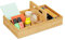 Relaxdays Schreibtisch Organizer aus Bambus, Stiftehalter für Büro und Zuhause, 5 Fächer, HBT 12,5x32,5x20,5 cm, natur