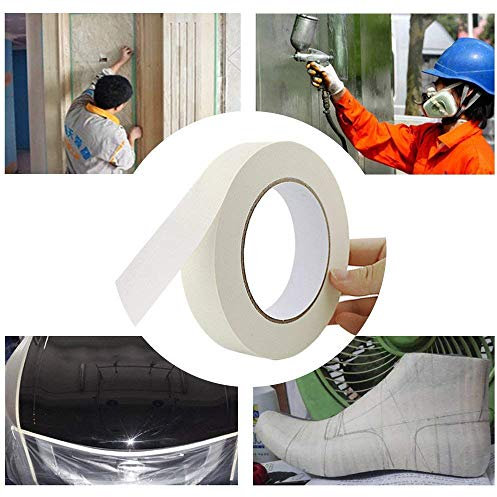 Ruban de masquage 1 cm x 50 m pour peinture et décoration d'intérieur et d'extérieur - tooloflife Blanc