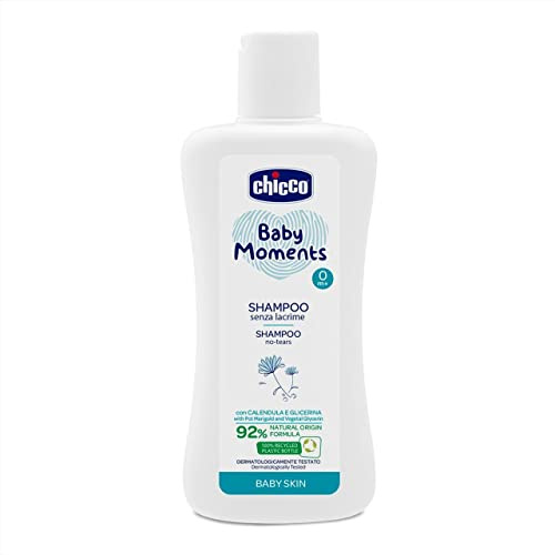Chicco Baby Moments Shampoo Senza Lacrime, Shampoo Bambini Senza Parabeni 0+ Mesi, 200 ml