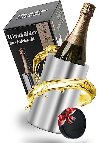 Rorence Weinkühler aus Edelstahl - Flaschenkühler mit Doppelwandiges Design für langanhaltender Kühlung - Champagnerkühler für Alle Flaschen Geeignet