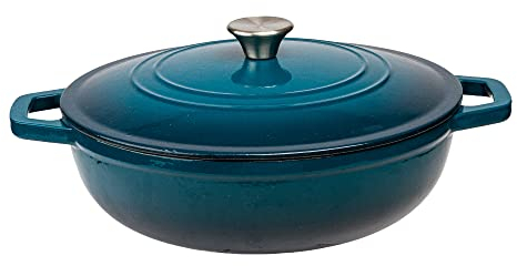Lexi Home Enameled 5 Qt. Cast Iron Dutch Oven Braiser - Blue
