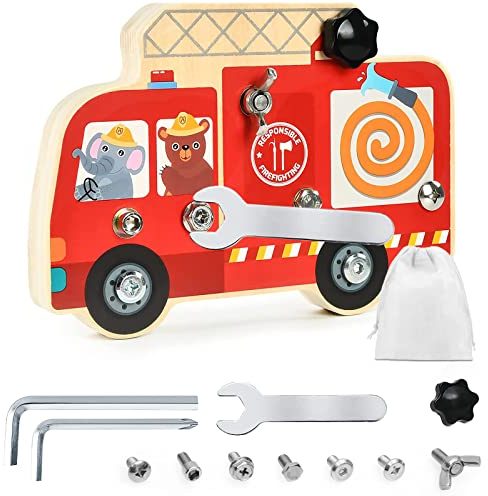 LETTERASHQP Montessori Spielzeug ab 3 4 5 6 Jahre Holz Schraubbrett Kinder Montessori Holzspielzeug Schraubenbretter Motorikspielzeug Kinder Motorikbrett Lernspielzeug für Jungen Mädchen Geschenke