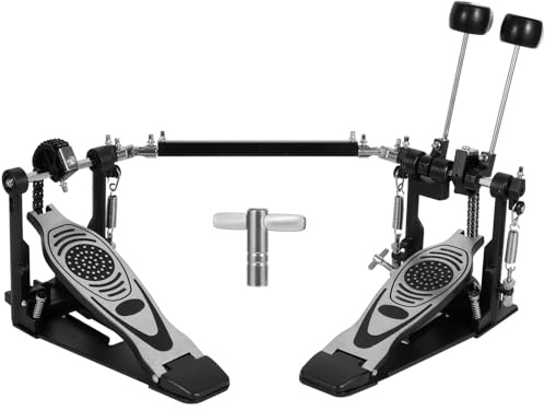 Double Bass Pedal, Double Chain Double Bass Drum Pedals, Double Kick Drum Pedal with Patch Suit for Kick Drum