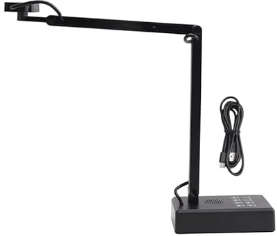 Bortivier Cámara de Documentos USB 4K, Cámara Web de 16 MP, Visualizador de Imagen Invertida, Plegable para Demostraciones en de Conferencias Web