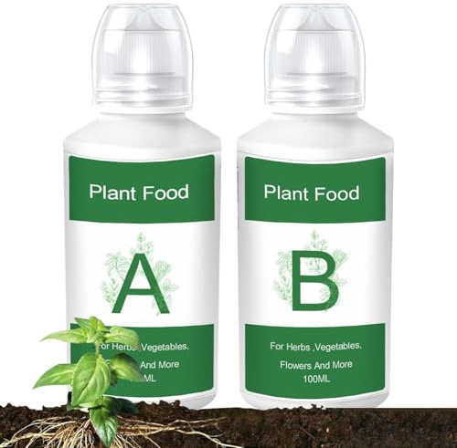 Solución de Nutrientes para Hidroponía | Nutrientes A y B Hidropónicos - Fertilizante Líquido para Plantas - Apto para el cultivo de plantas en jardín interior, césped, patio, flores, frutas y verdura
