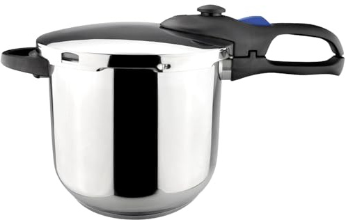 Magefesa Favorit - Olla Express 8L, Acero Inoxidable 18/10, Mango Ergonómico, Cocina Rápida, Fondo Tricapa, Induccion, Limpieza Fácil, Cocina Sana