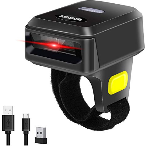 2D Bluetooth Ring Barcode Scanner,Symcode Wearable Wireless Finger Mini Bar Code Reader Scanner