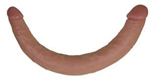 Doktor Dildo 06 - Der kleine Zwilling - Doppeldildo aus TPE. Erotisches Sex-Spielzeug für die Männer, für die Frau, solo und für Paare. Länge 29,5cm, ⌀ 2,7-3,5cm, hautfarben