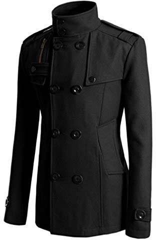 FNKDOR Manteau Homme Laine Hiver Chaud Trench-Coat Caban élégant Blouson Parka Veste Slim Fit Casual Coat
