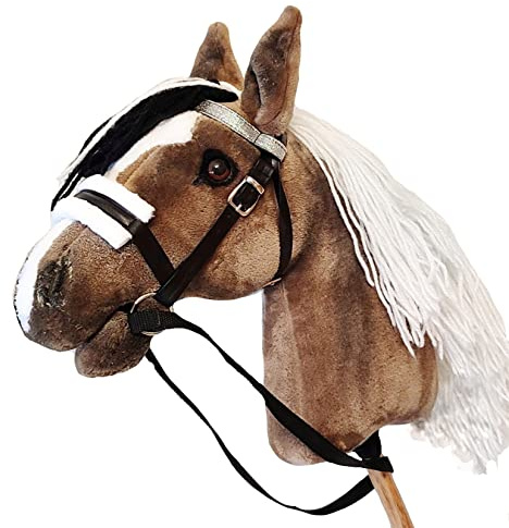 Brown Stick Hobby Horse A3 | Realistic Horse Head on Stick | Hobby Horse Whith Bridle