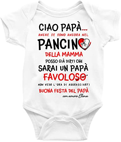 Body Neonato Festa del Papà - Idea Regalo Ciao Papà - Bodino Whale